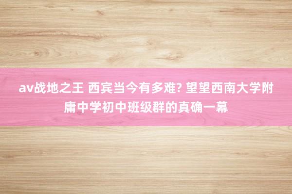 av战地之王 西宾当今有多难? 望望西南大学附庸中学初中班级群的真确一幕