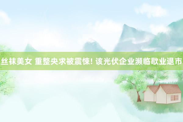 丝袜美女 重整央求被震悚! 该光伏企业濒临歇业退市