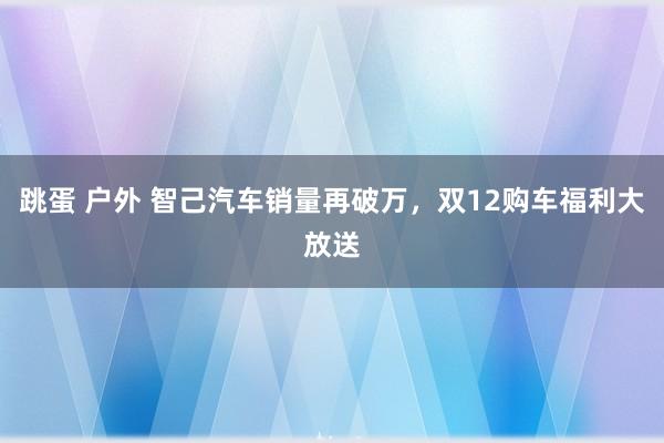 跳蛋 户外 智己汽车销量再破万，双12购车福利大放送