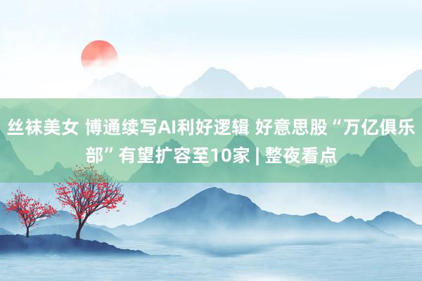 丝袜美女 博通续写AI利好逻辑 好意思股“万亿俱乐部”有望扩容至10家 | 整夜看点
