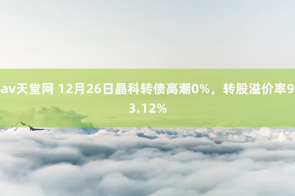 av天堂网 12月26日晶科转债高潮0%,转股溢价率93.12%